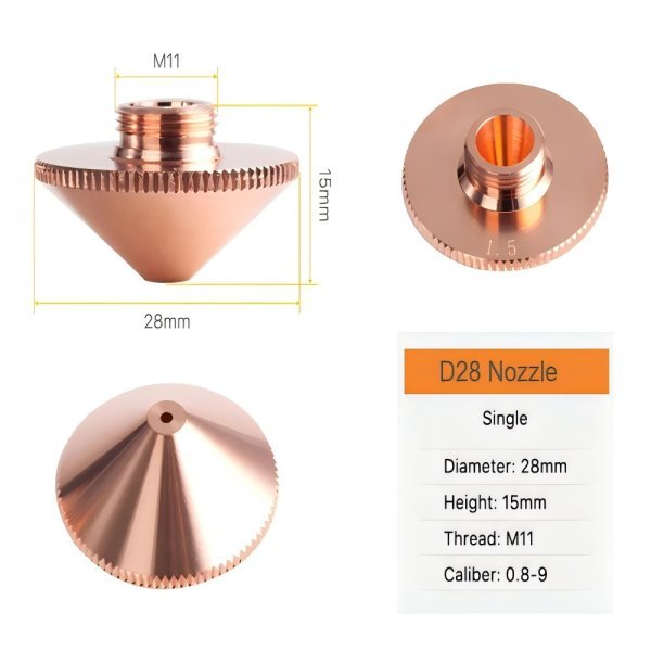 Single 2.0mm D28 Series Laser Nozzles Consumables