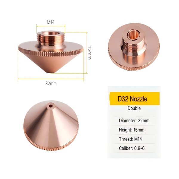 Double 4.5mm D32 Series Laser Nozzles Consumables