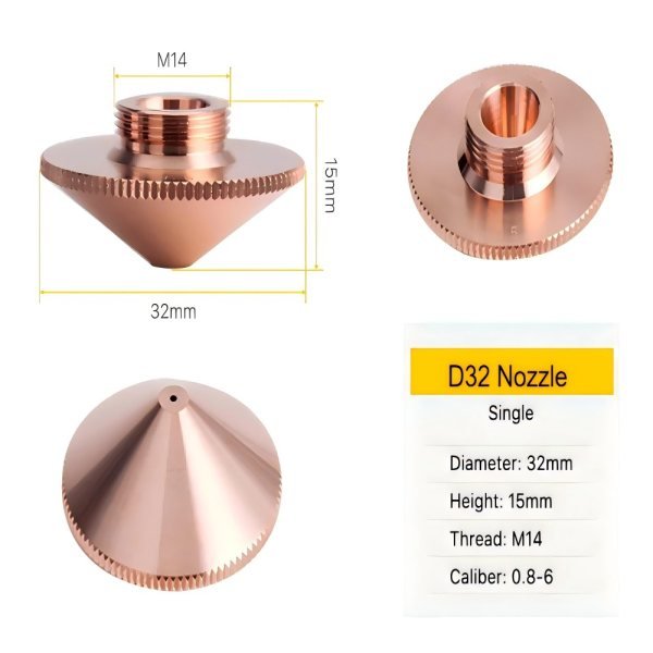 Single 1.5mm D32 Series Laser Nozzles